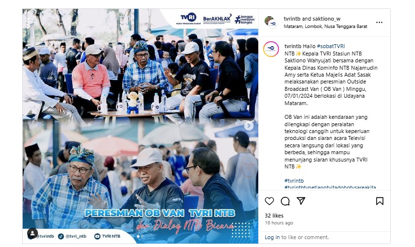 Dekan FDIK UIN Mataram Ikut Resmikan OB VAN TVRI NTB