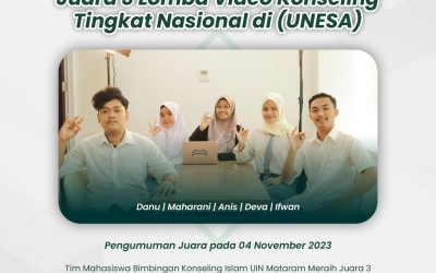 Selamat & Sukses Juara 3 Lomba Video Konseling Tingkat Nasional