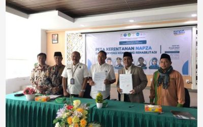 Penandatangan MoU UIN Mataram dengan BNN Provinsi NTB” kegiatan dirangkai dengan kegiatan diskusi dosen tetang “Peta Kerentanan NAPZA dan Intervensi Konseling Rehabilitasi”